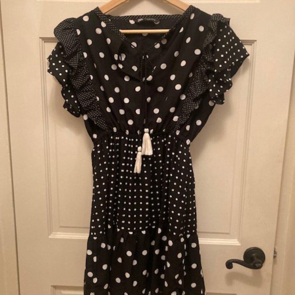 Zara contrasting polka dot dress